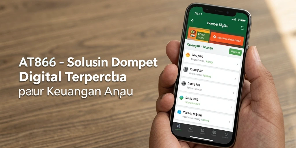 Antarmuka AT866 menunjukkan fitur Dompet Digital yang memudahkan transaksi.
