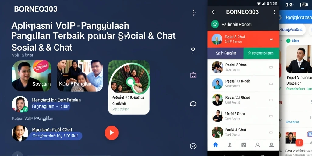 Tampilan antarmuka intuitif aplikasi BORNEO303 untuk VoIP Panggilan.