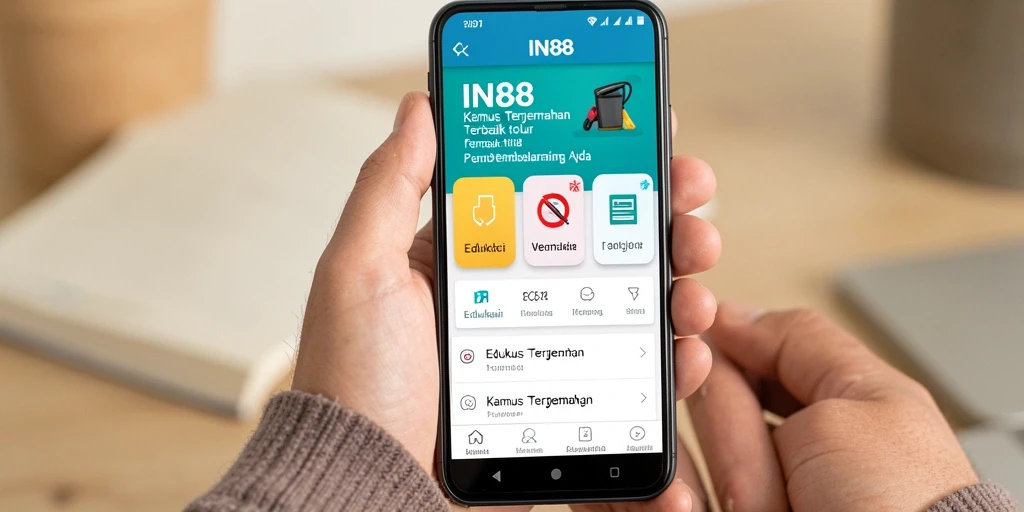 Antarmuka aplikasi IN88 yang user-friendly untuk Kamus Terjemahan.