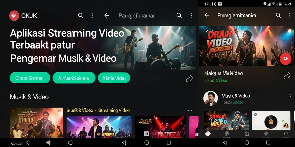 Antarmuka aplikasi OKJK yang menarik dan user-friendly untuk Streaming Video.
