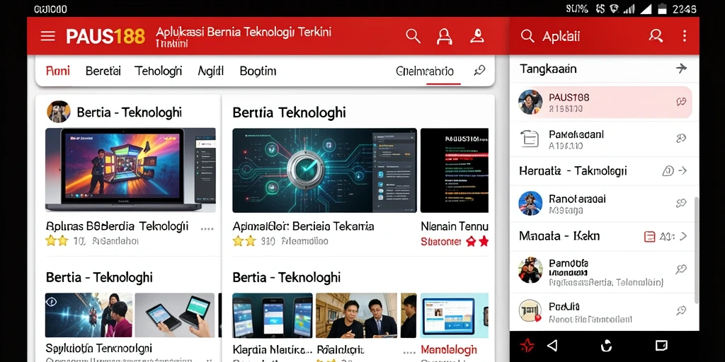 Antarmuka aplikasi PAUS188 yang user-friendly dan modern.