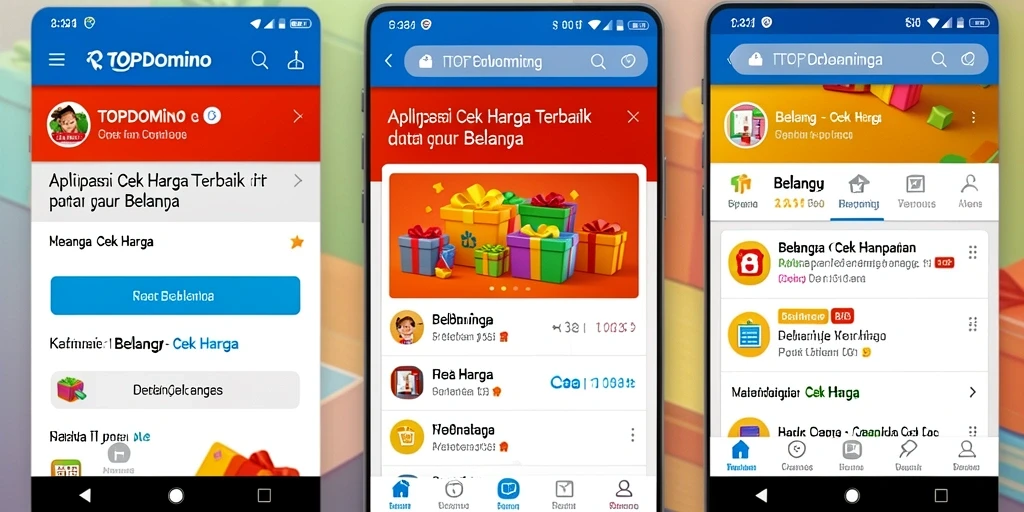 Tampilan antarmuka aplikasi TOPDOMINO yang sederhana dan user-friendly.