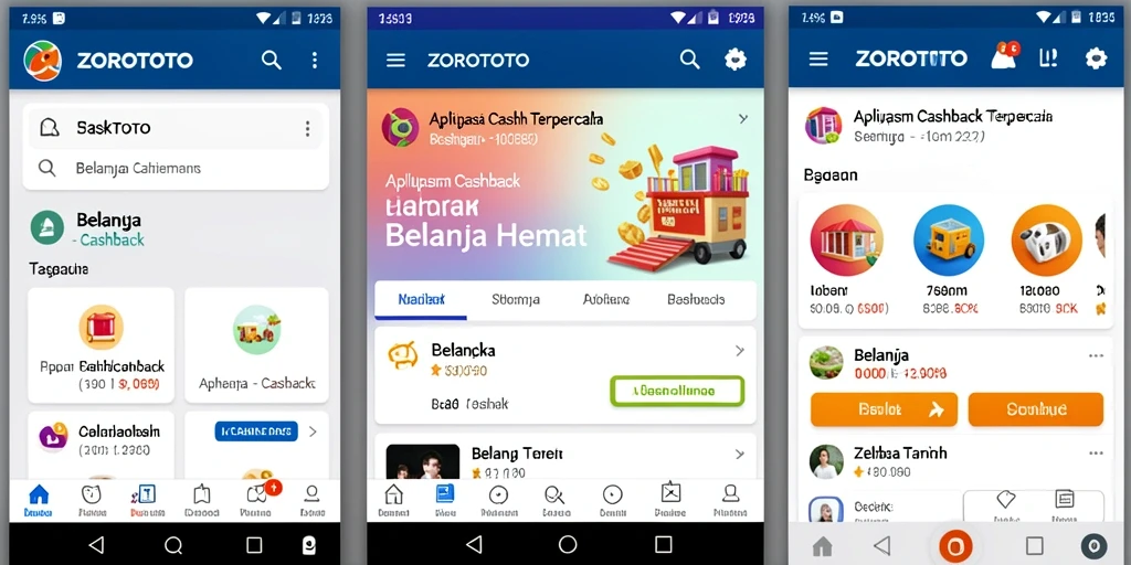 Tampilan antarmuka ZOROTOTO yang menarik dan fungsional untuk cashback.